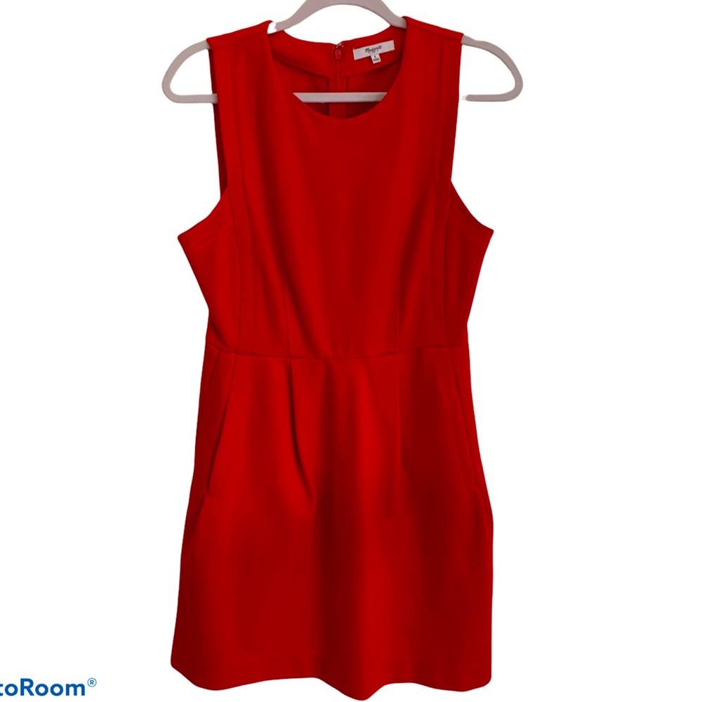Madewell Red Short Cocktail Dress | Knee-length Madewell Dress